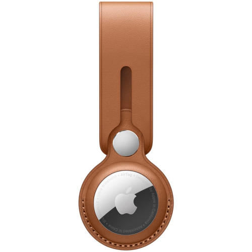Apple AirTag Leather Loop Saddle Brown
